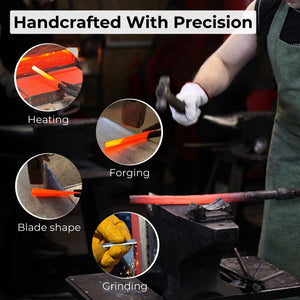 Bent Carving Gouge with Palm Handle – 8 mm / 12 mm (0.31 / 0.47 inches) detail view by Sharky Forged Steel Tools