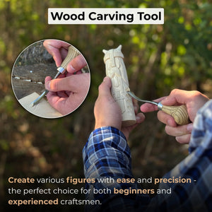 Bent Carving Gouge with Palm Handle – 8 mm / 12 mm (0.31 / 0.47 inches) detail view by Sharky Forged Steel Tools
