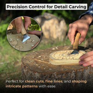 Bevel Edge Carving Knife, 3.5 cm (1.38 inches) detail view by Sharky Forged Steel Tools