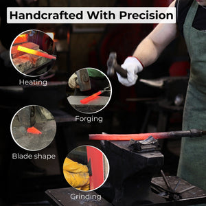 Bevel Edge Carving Knife, 3.5 cm (1.38 inches) detail view by Sharky Forged Steel Tools