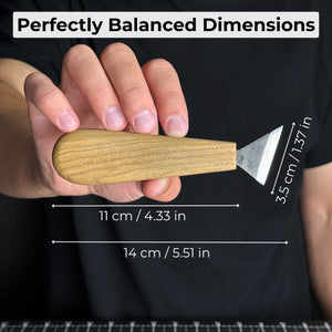 Bevel Edge Carving Knife, 3.5 cm (1.38 inches) detail view by Sharky Forged Steel Tools