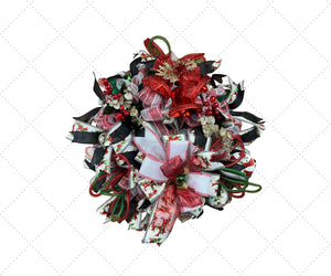 Red Bells Christmas Wreath | Glitter Berry Door Decor handmade by Bouge Creations