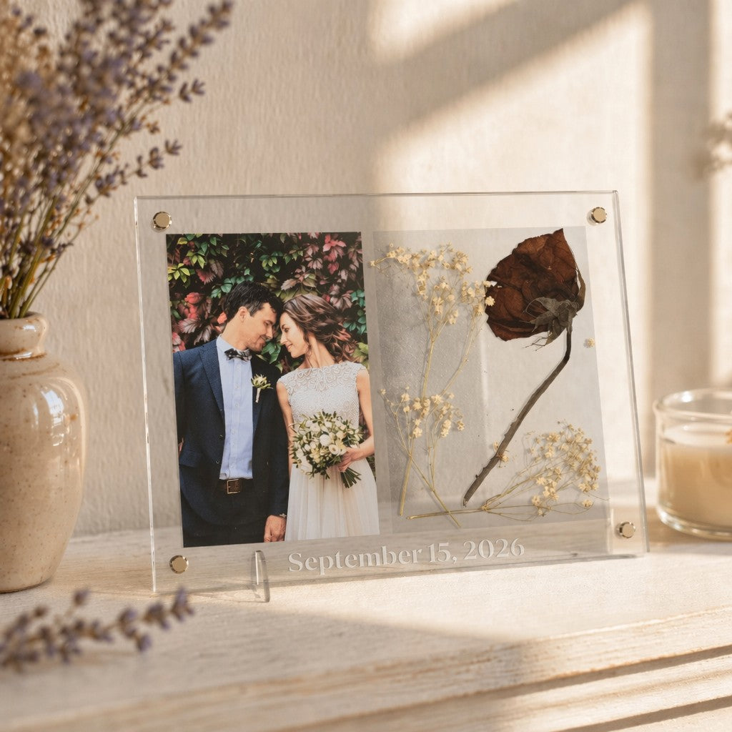Wedding Picture Frame - Add Your Own Pressed Flowers by EverLee Creations
