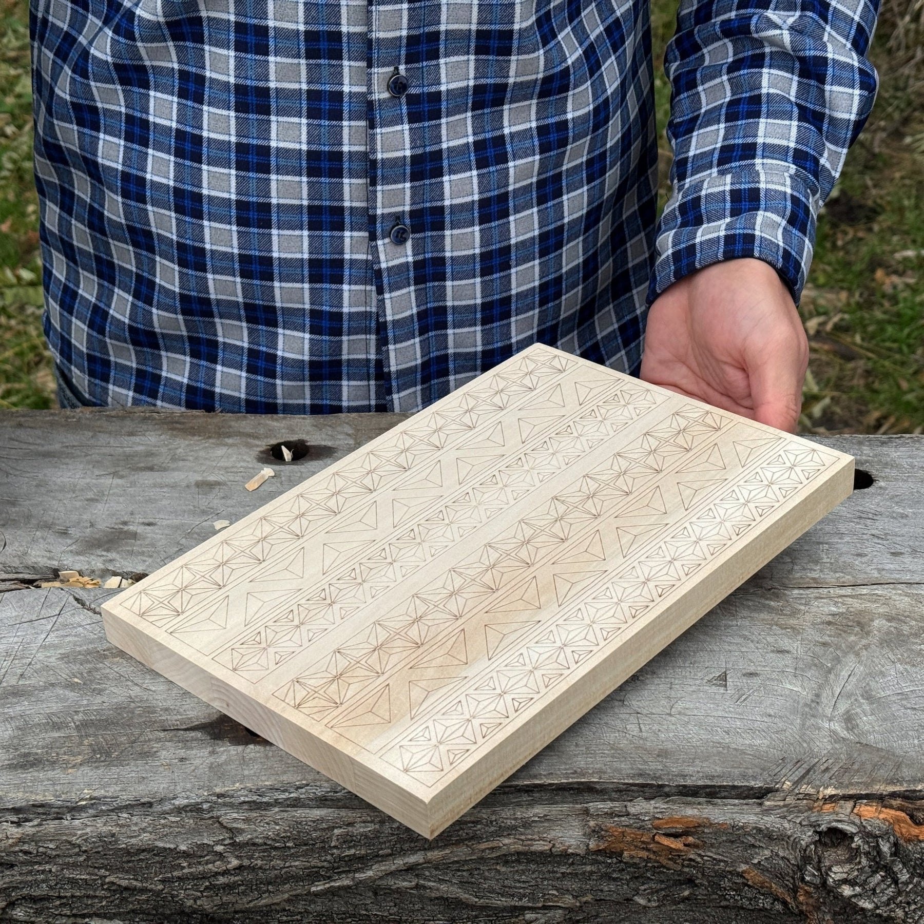 Big Basswood Woodcarving Practice Board detail view by Sharky Forged Steel Tools