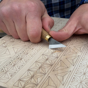 Big Basswood Woodcarving Practice Board detail view by Sharky Forged Steel Tools