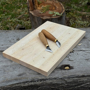Big Basswood Woodcarving Practice Board detail view by Sharky Forged Steel Tools