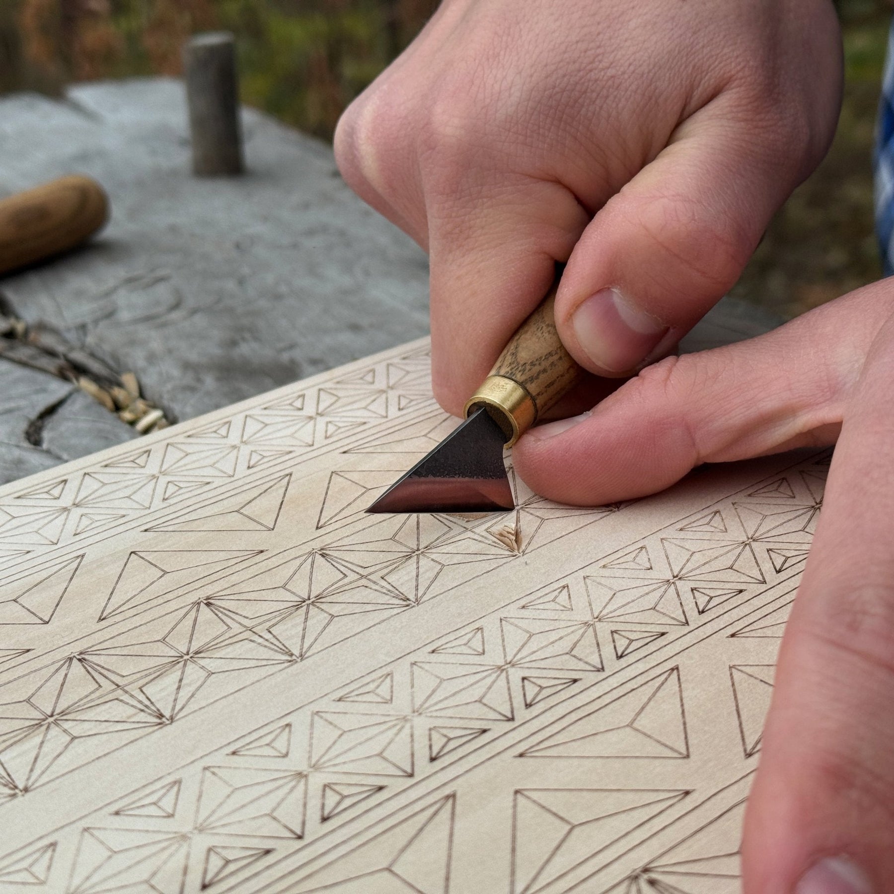 Big Basswood Woodcarving Practice Board detail view by Sharky Forged Steel Tools