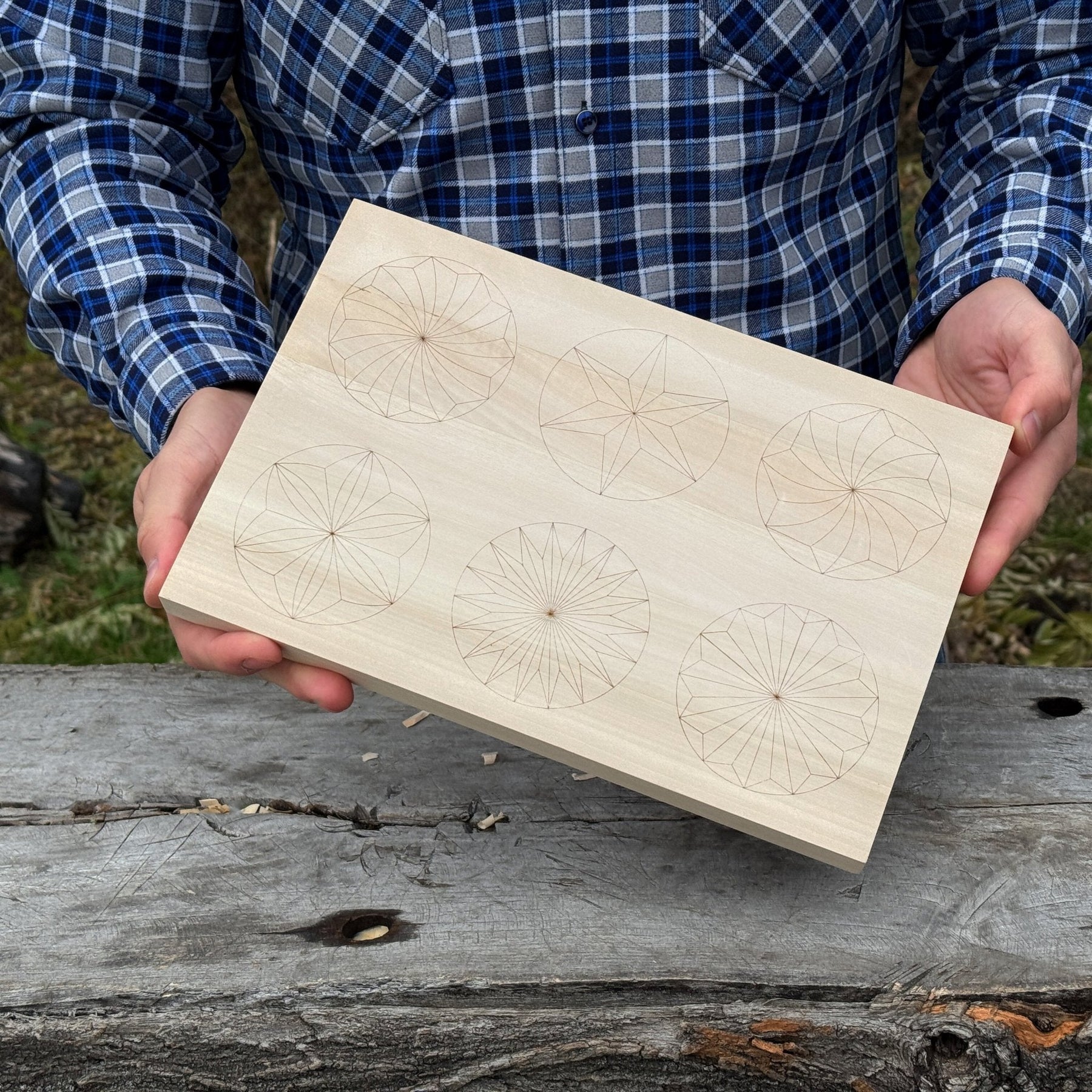 Big Basswood Woodcarving Practice Board detail view by Sharky Forged Steel Tools