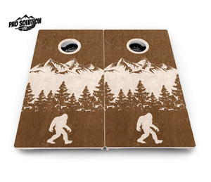 Bigfoot Mountain Scene Cornhole Boards - Pro Solution Lite Series