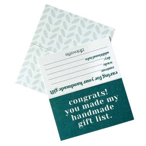"Congrats! You Made My Gift List!" Care Instruction Cards Care Instruction Cards by Mountaintop Yarn