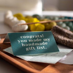 "Congrats! You Made My Gift List!" Care Instruction Cards detail view 2 by Mountaintop Yarn