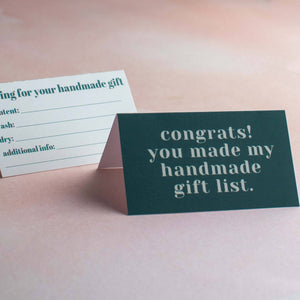 "Congrats! You Made My Gift List!" Care Instruction Cards detail view 7 by Mountaintop Yarn