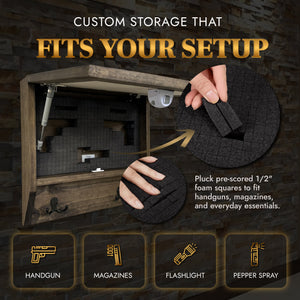 Pointer Dog Pheasant Hunting Concealment Furniture Hidden Gun Storage Concealed Shelf detail view by Bellewood Designs