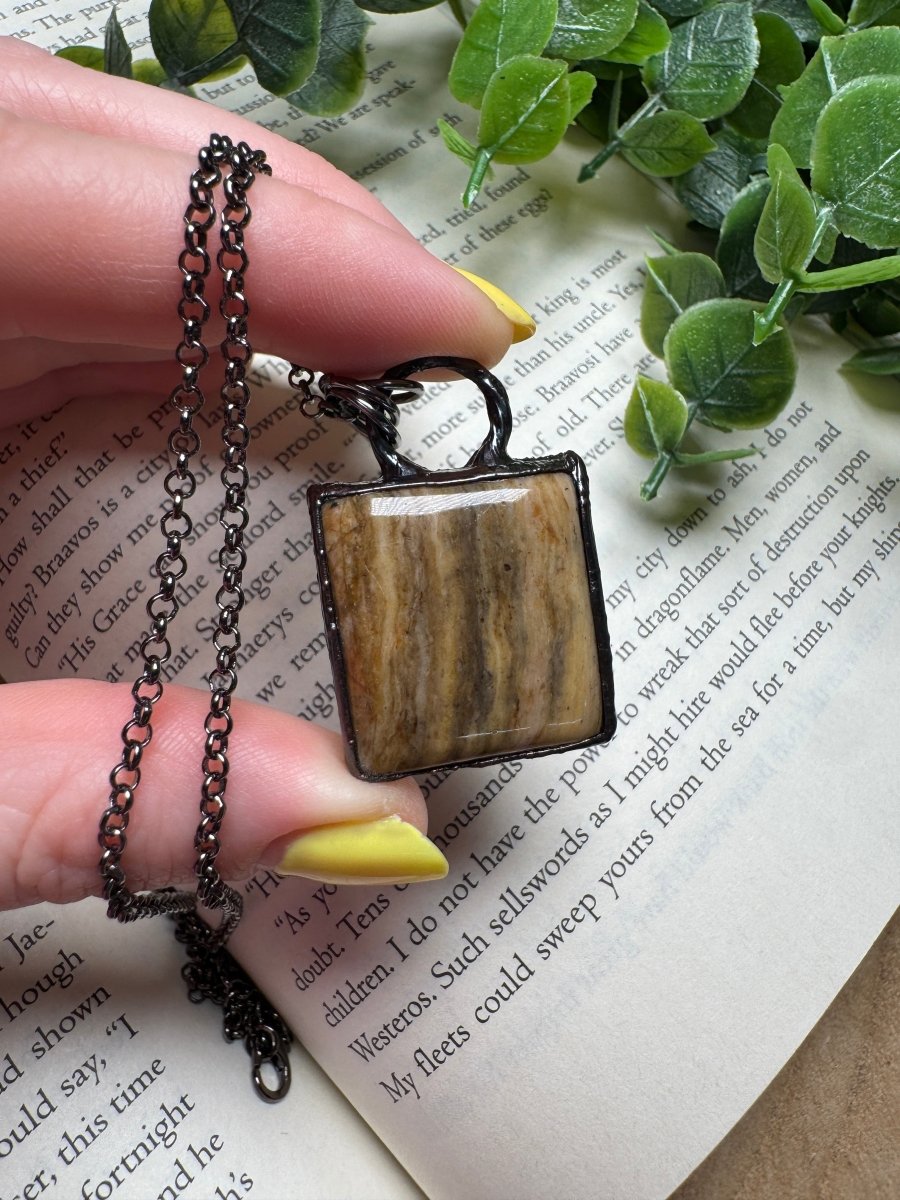 Black Moonstone Necklace by Copper Ashes