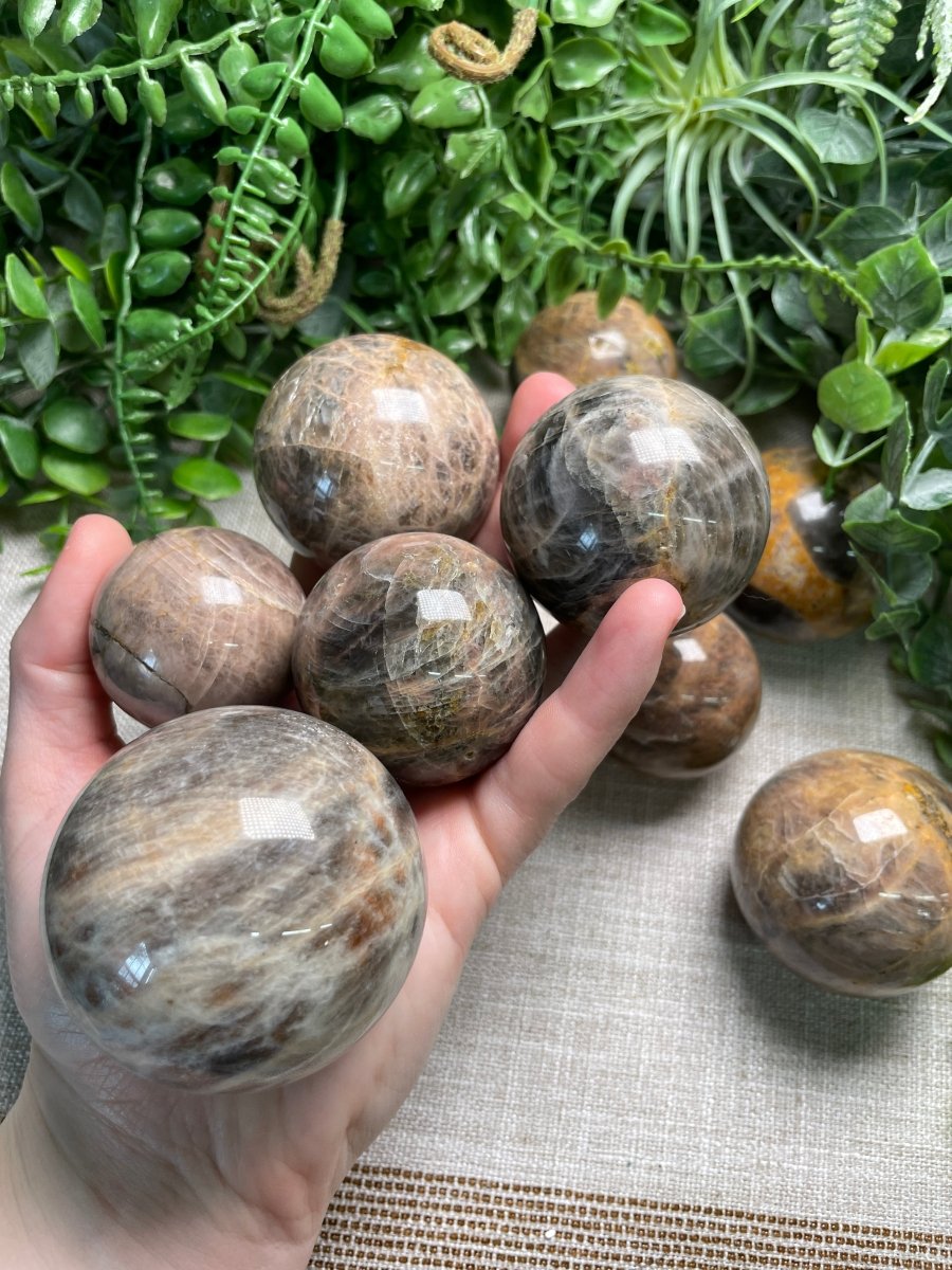 Black Moonstone Sphere by Copper Ashes