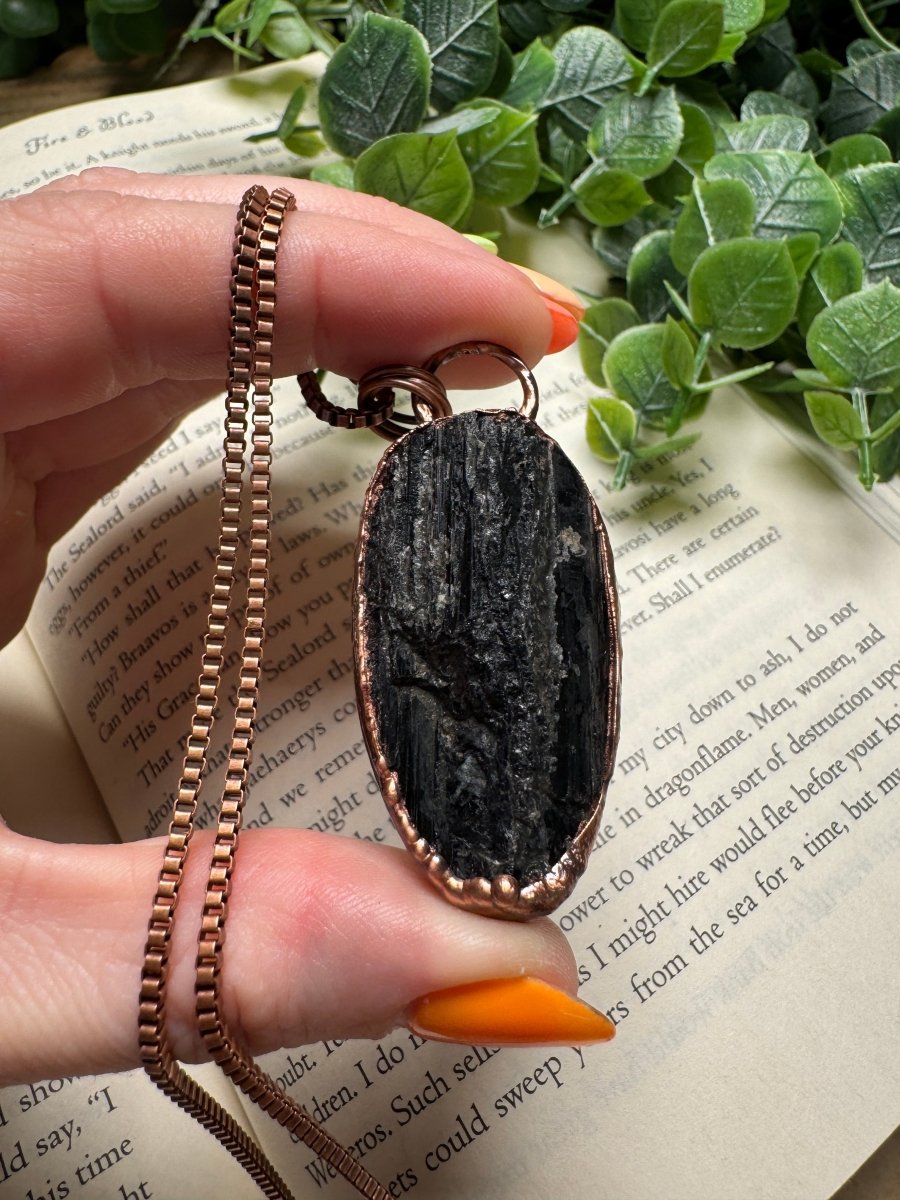 Black Tourmaline Necklace by Copper Ashes