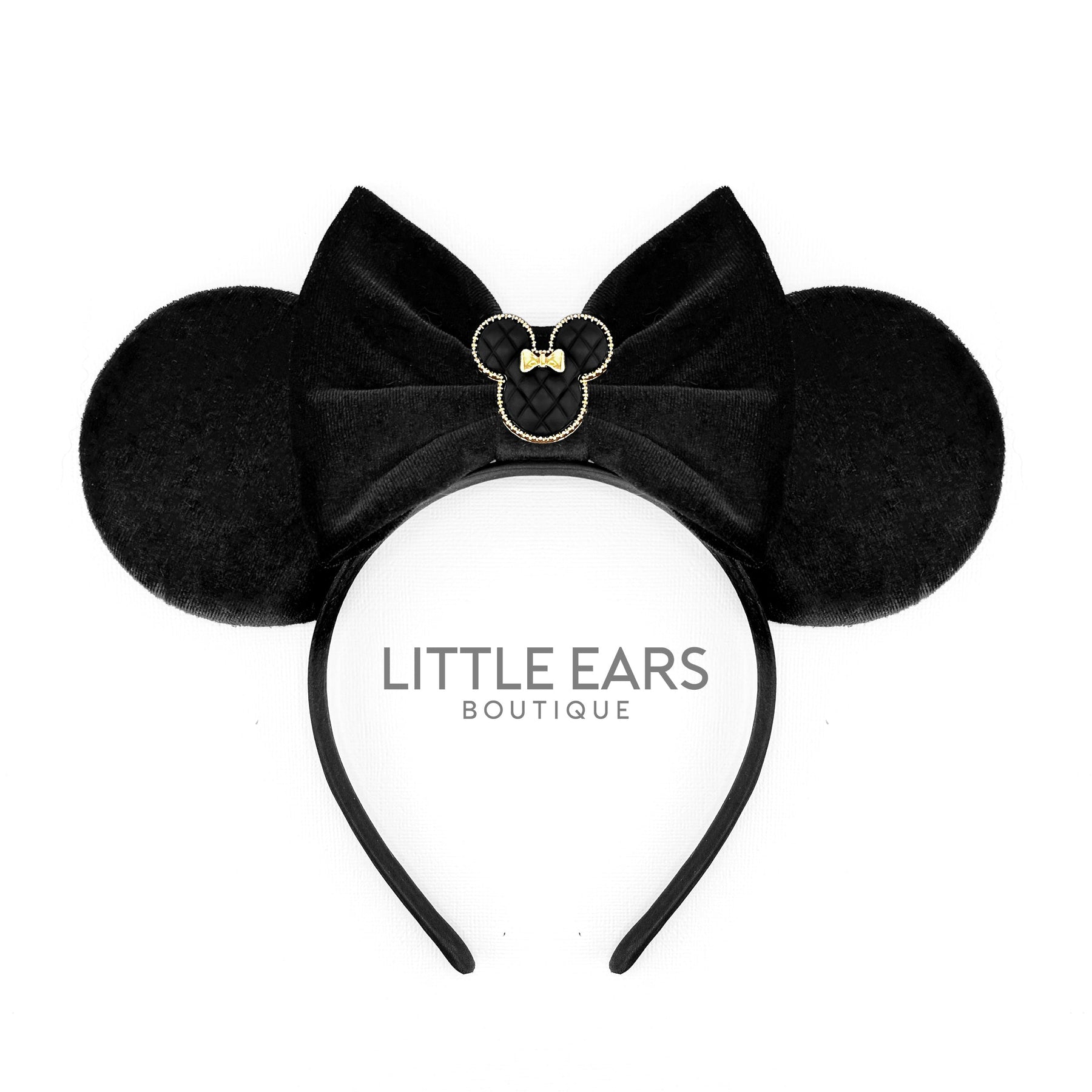 Black Velvet Darling Charm Ears by Little Ears Boutique, headbands main product photo