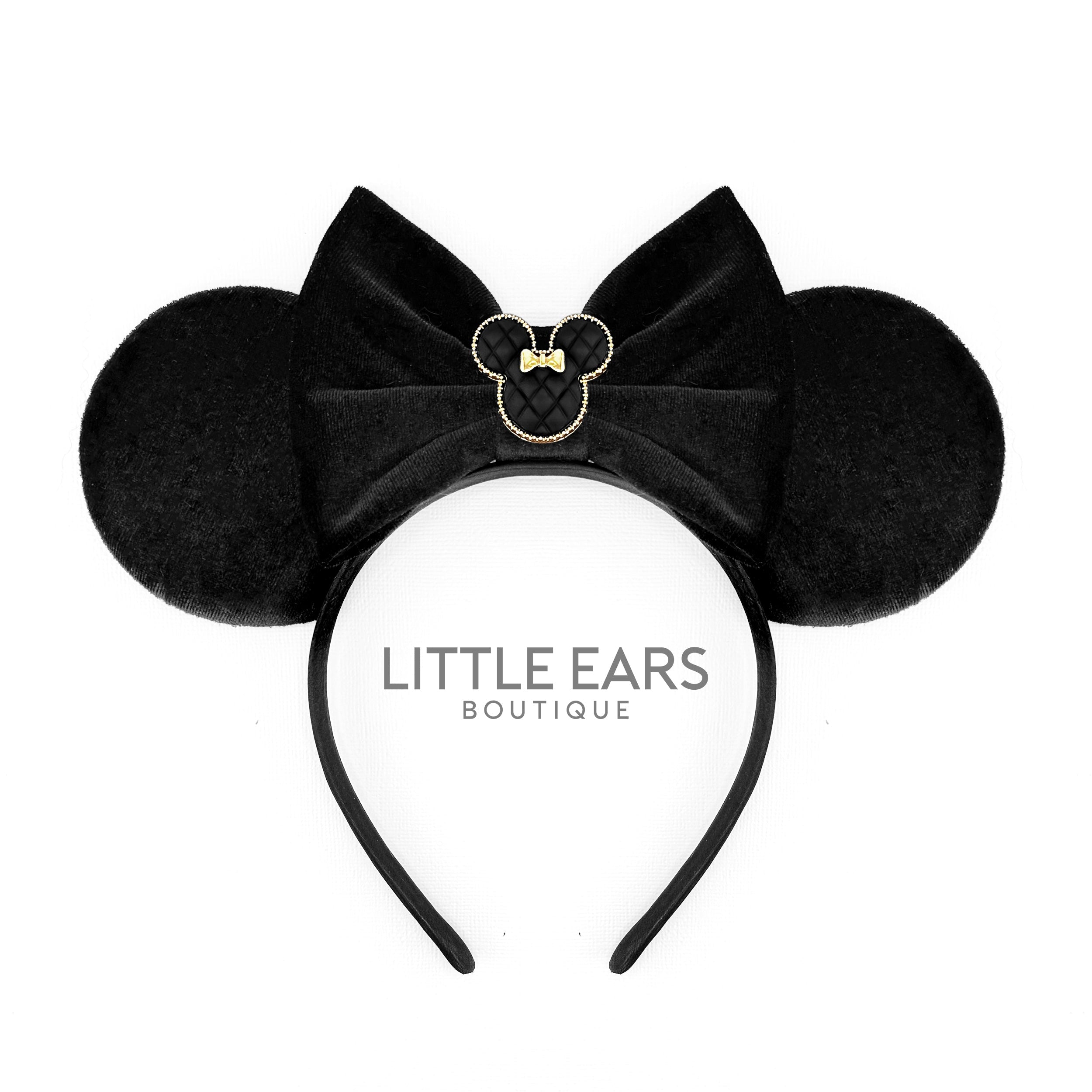 Black Velvet Darling Charm Ears by Little Ears Boutique, headbands main product photo