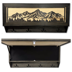 Mountain Scene Concealed Gun Storage Coat, Key, Bag Storage by Bellewood Designs, handmade leather goods main product photo