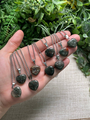 Bloodstone Heart Necklace by Copper Ashes