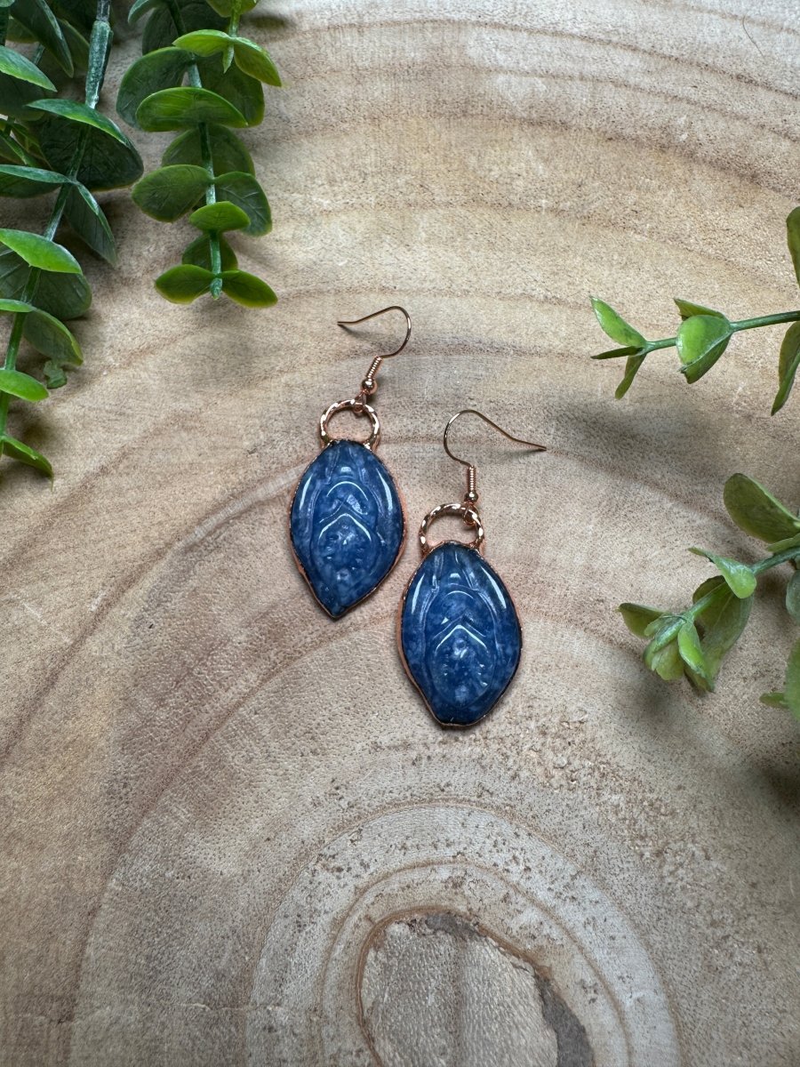 Blue Aventurine Yoni Earrings by Copper Ashes