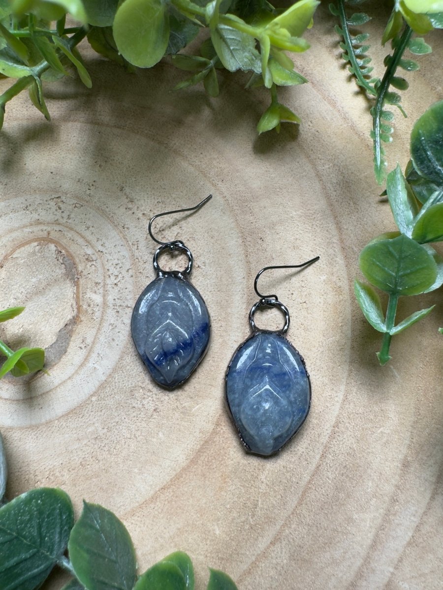 Blue Aventurine Yoni Earrings by Copper Ashes