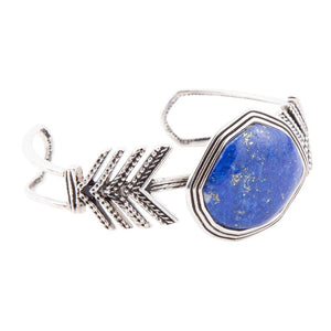 Blue Lapis and Sterling Silver Statement Cuff by Barse Jewelry