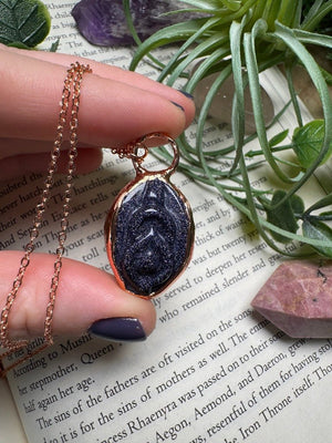 Blue Sandstone Yoni Necklace by Copper Ashes