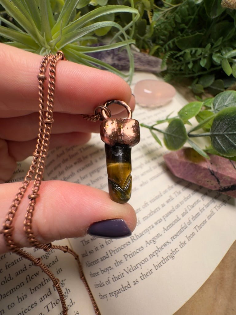 Blue Tigers Eye Penis Necklace by Copper Ashes