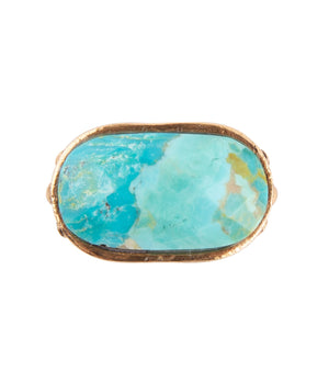 Blue Turquoise Oval Statement Ring detail view by Barse Jewelry