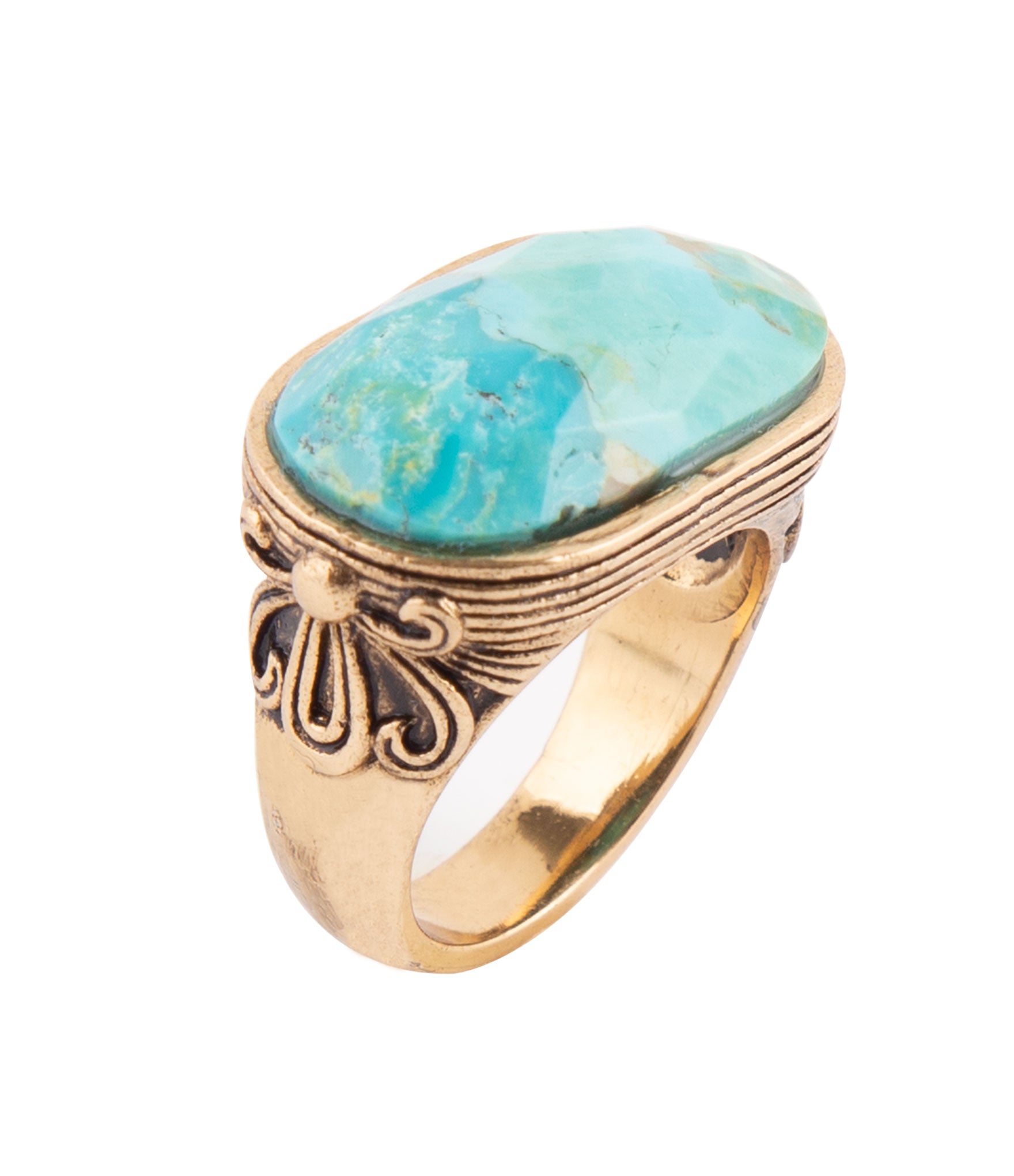 Blue Turquoise Oval Statement Ring by Barse Jewelry
