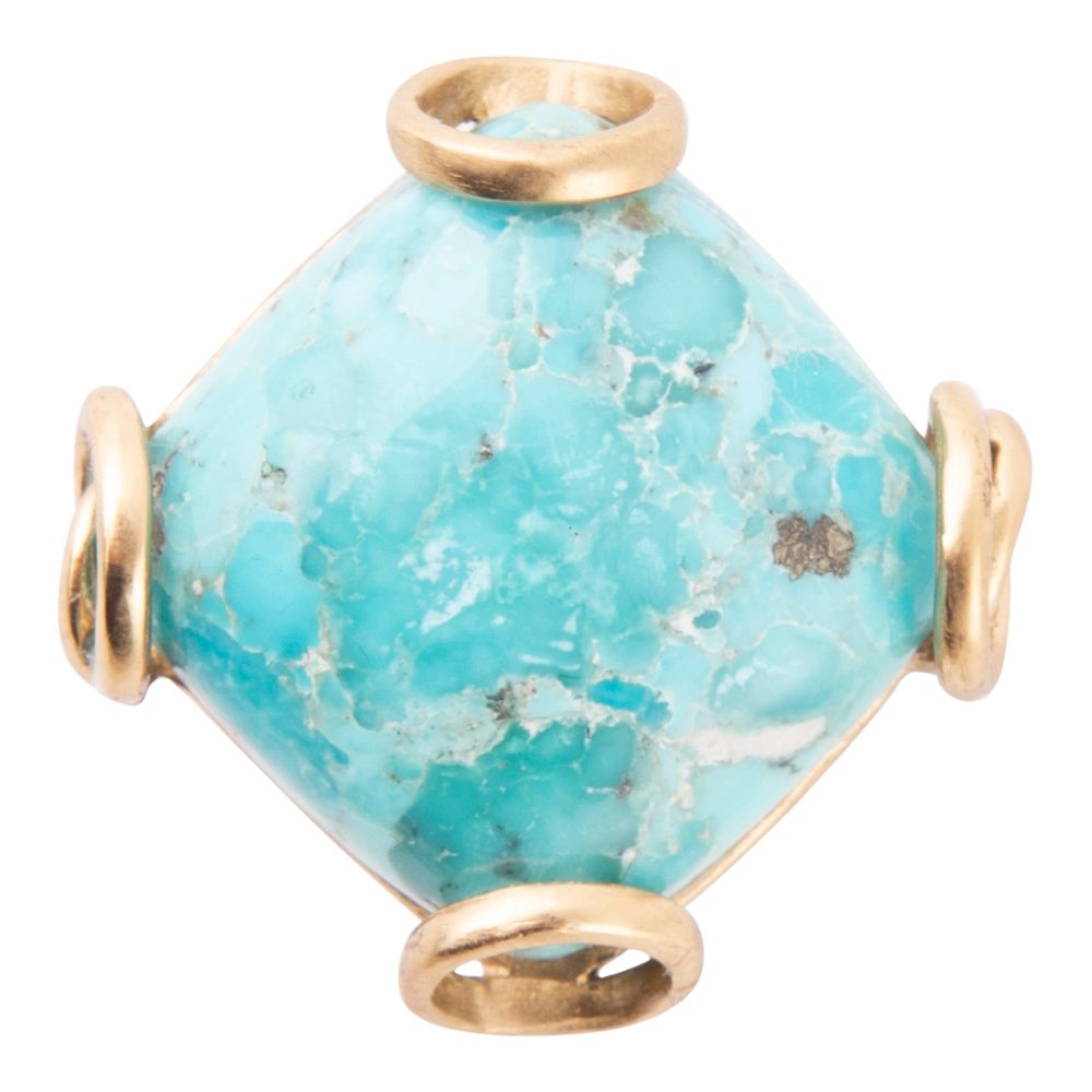 Blue Turquoise Rhombus Statement Ring detail view by Barse Jewelry