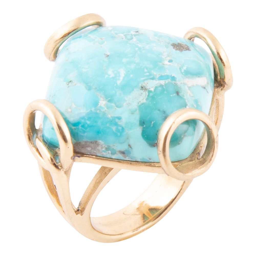 Blue Turquoise Rhombus Statement Ring by Barse Jewelry