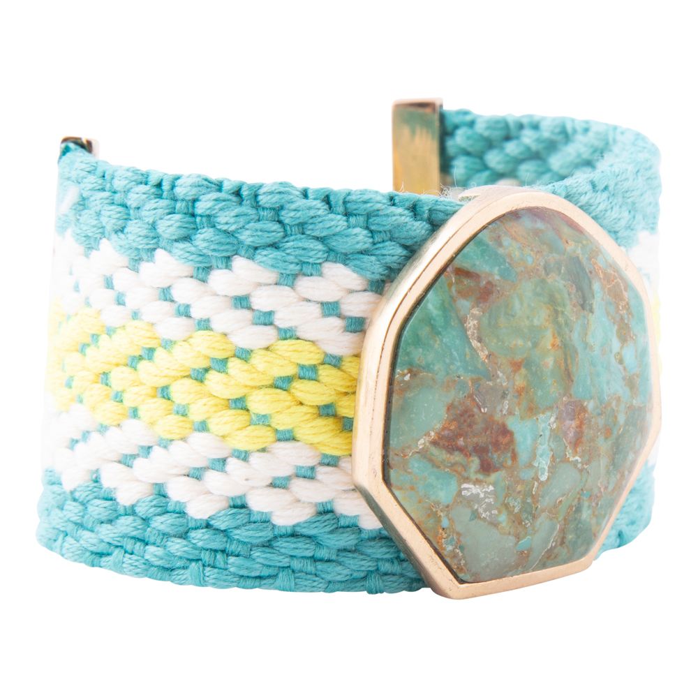 Blue Turquoise Textile Blues Woven Bracelet by Barse Jewelry