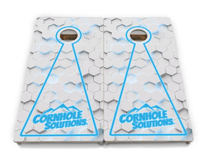 Glow Hole White Background Cornhole Boards - Professional Tournament Series