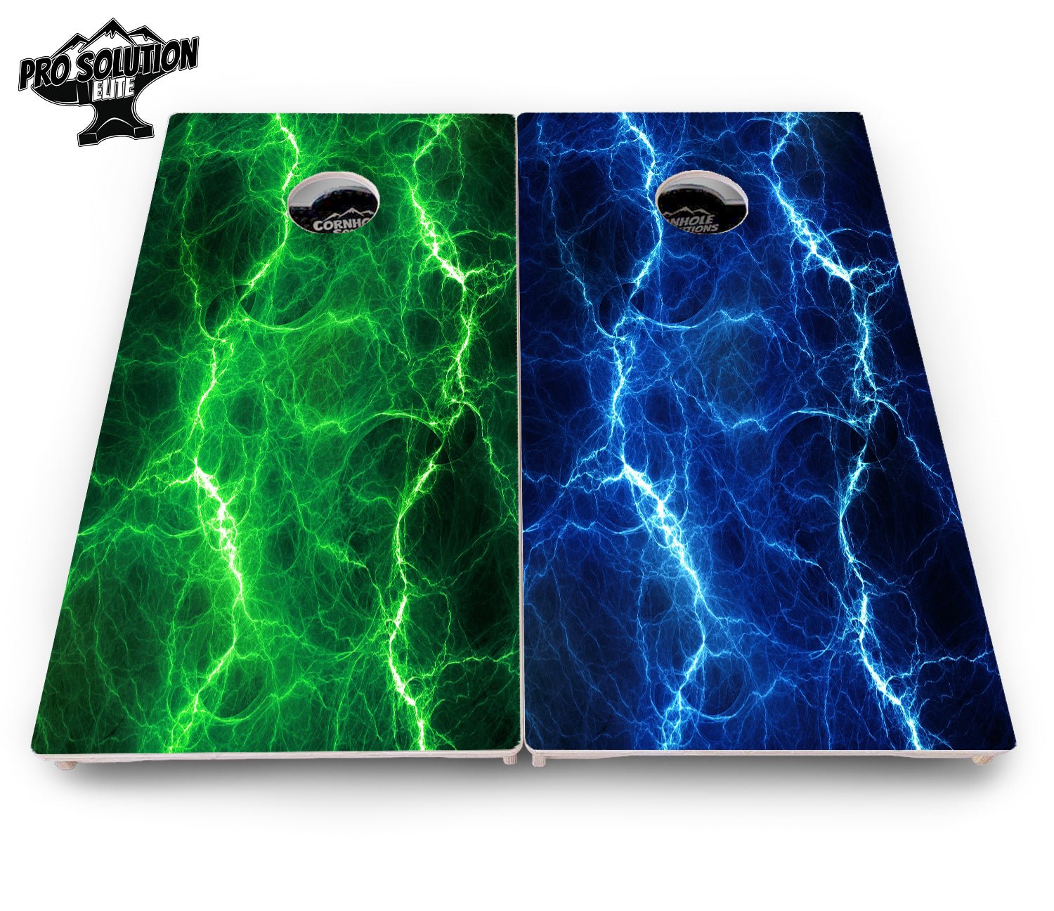 Blue & Green Lightning Cornhole Boards - Pro Elite Series