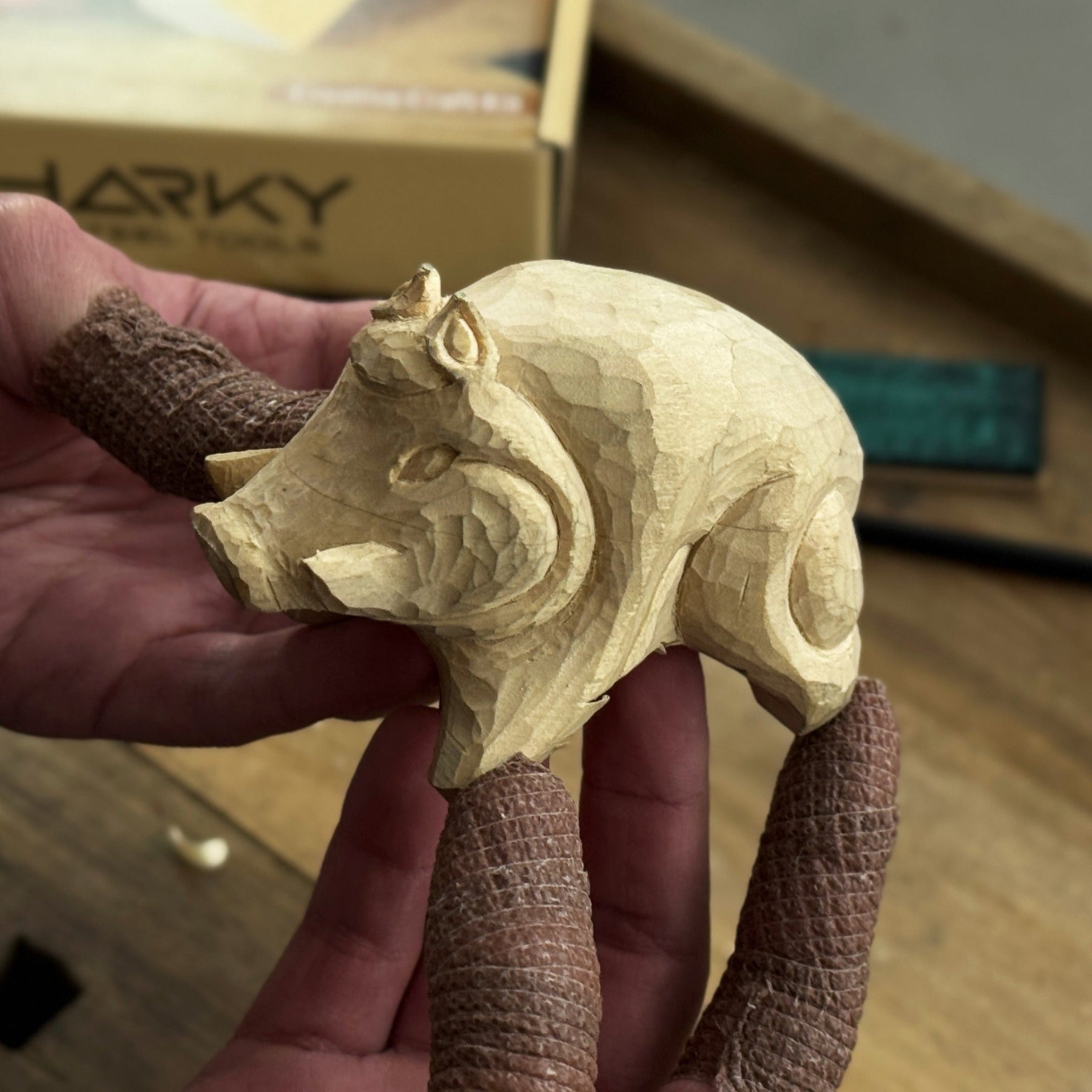 Boar Carving Kit - Complete Starter Whittling Kit for Beginners, Adults, Teens, and Kids detail view by Sharky Forged Steel