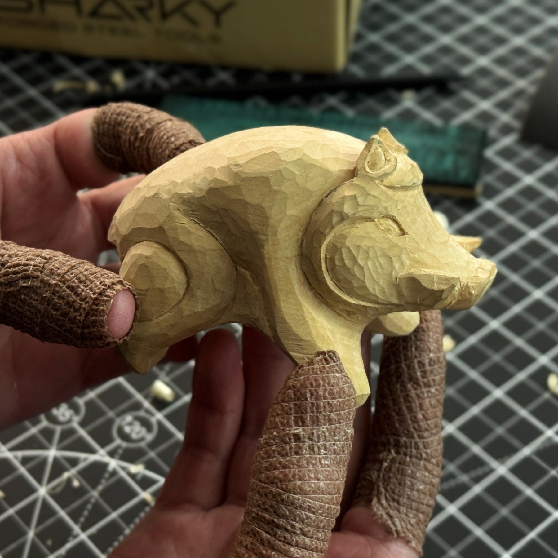Boar Carving Kit - Complete Starter Whittling Kit for Beginners, Adults, Teens, and Kids detail view by Sharky Forged Steel