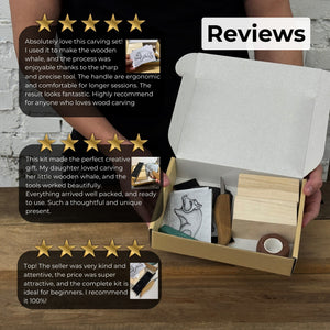 Boar Carving Kit - Complete Starter Whittling Kit for Beginners, Adults, Teens, and Kids detail view by Sharky Forged Steel