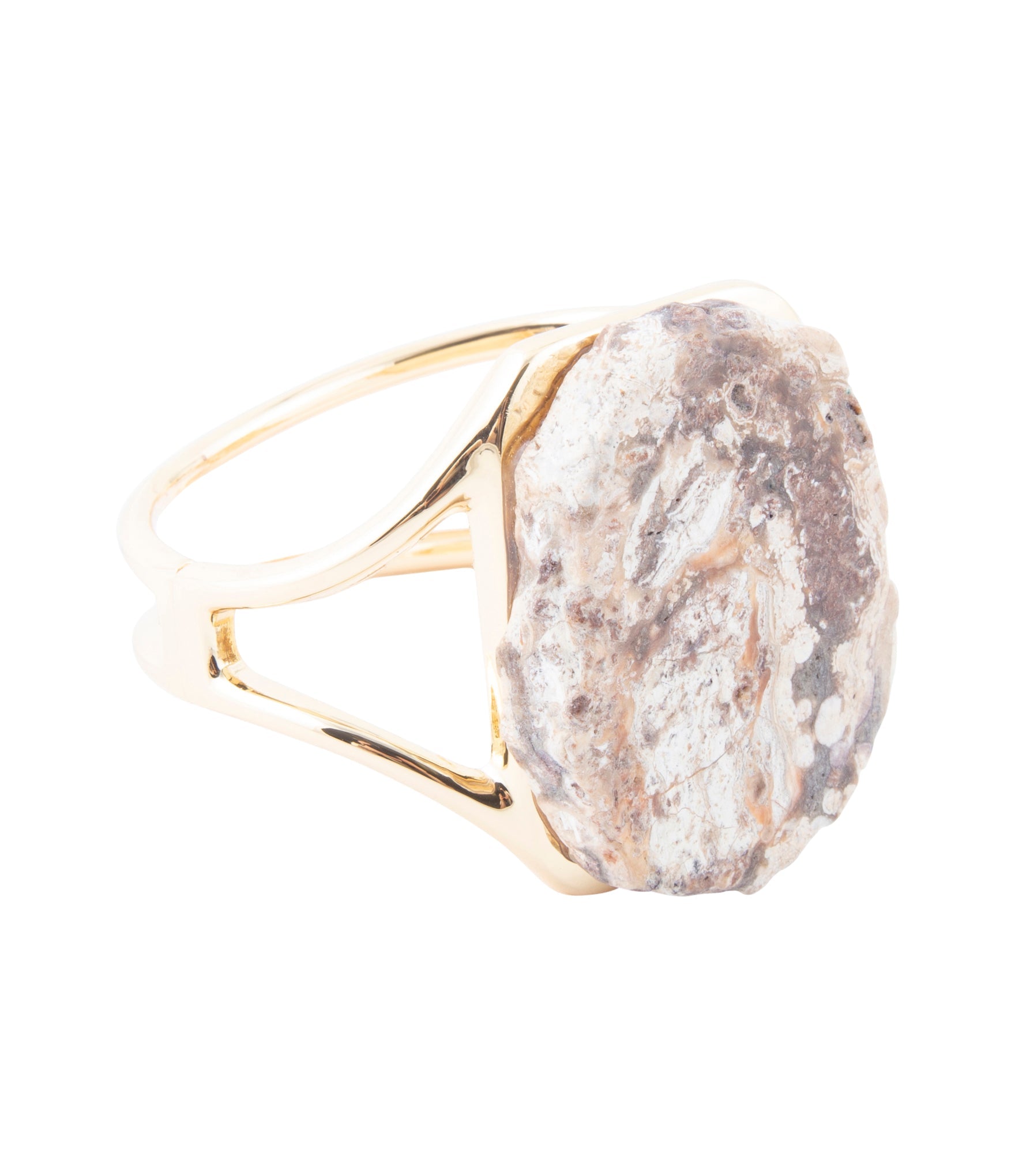 Brown Ocean Jasper Slab Golden Cuff Bracelet by Barse Jewelry