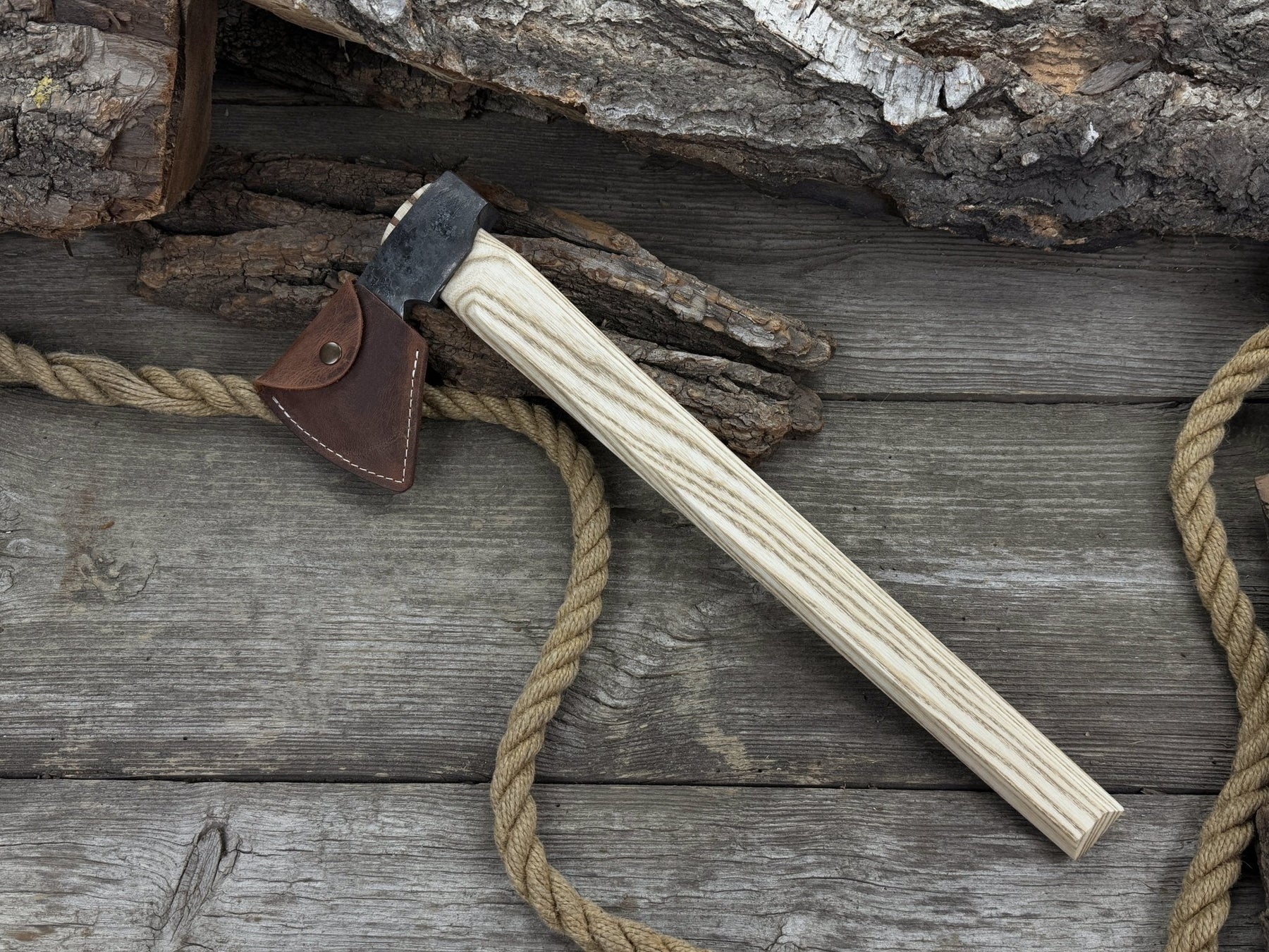 Bushcraft Axe – Camping Hatchet 0.74 kg 1.63 lb detail view by Sharky Forged Steel Tools