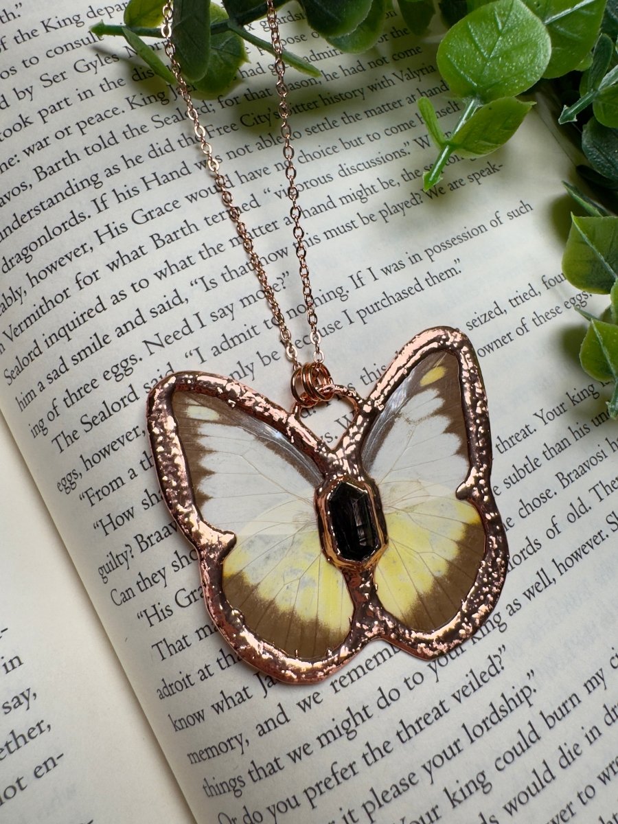 Butterfly and Hypersthene Necklace by Copper Ashes