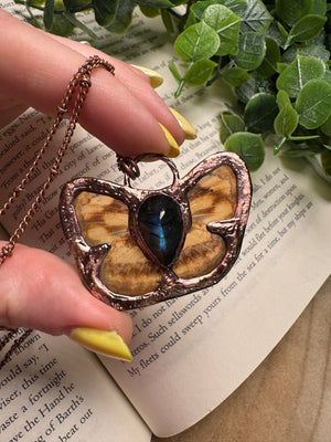 Butterfly and Labradorite Necklace by Copper Ashes