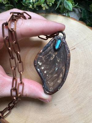 Butterfly Wing and Labradorite Necklace by Copper Ashes