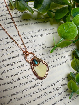 Butterfly Wing and Labradorite Necklace by Copper Ashes
