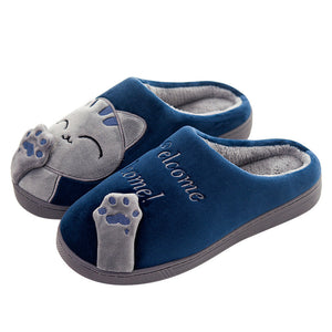 Cute Plush Cat Slippers for Winter Home Wear by The Mississippi Mermaid Mercantile - view 4