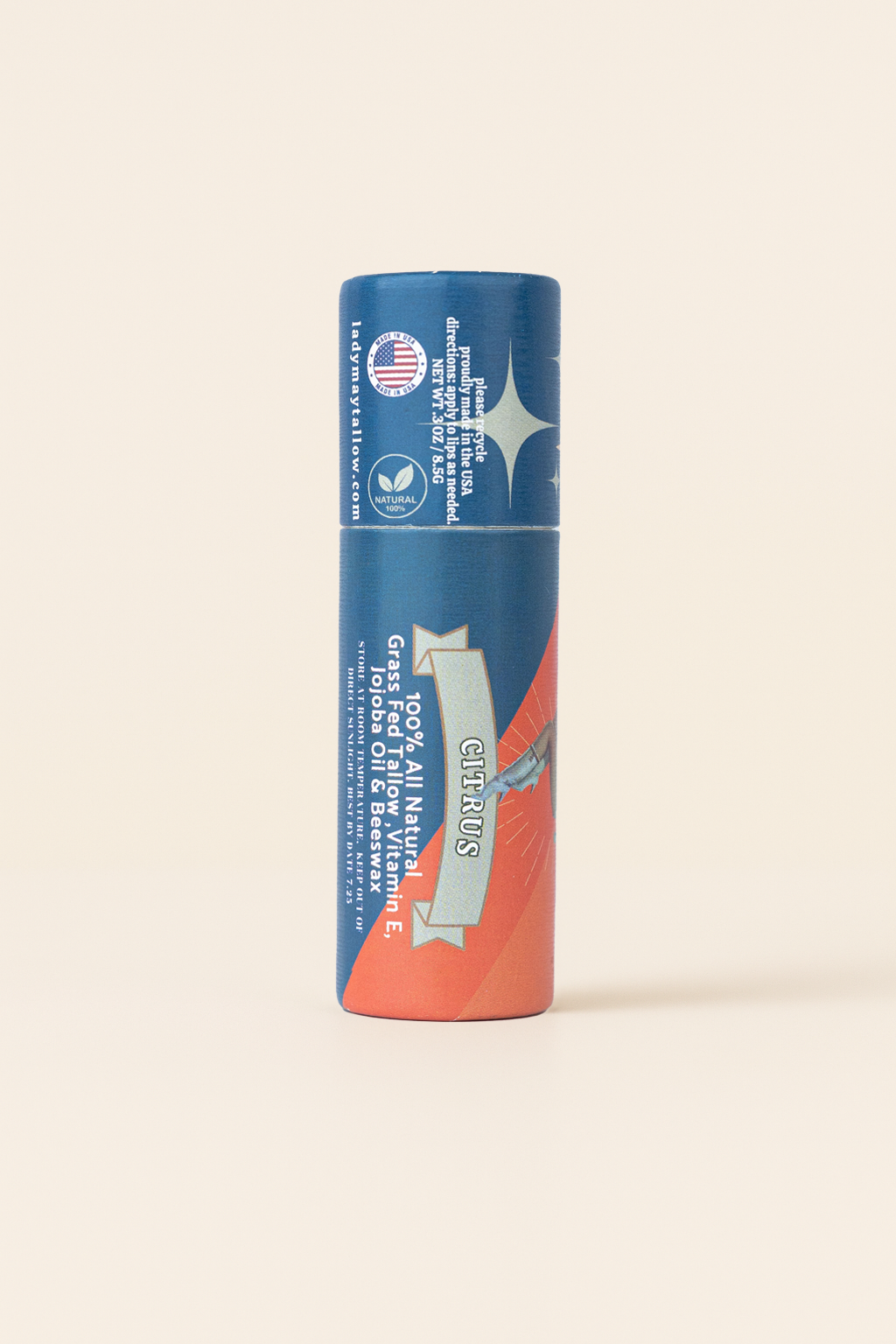 Tallow Lip Balm - CHOOSE A FLAVOR - Natural Beef Tallow Lip Moisturizer with Beeswax & Jojoba Oil by The Lady May, natural skincare detail photo 7