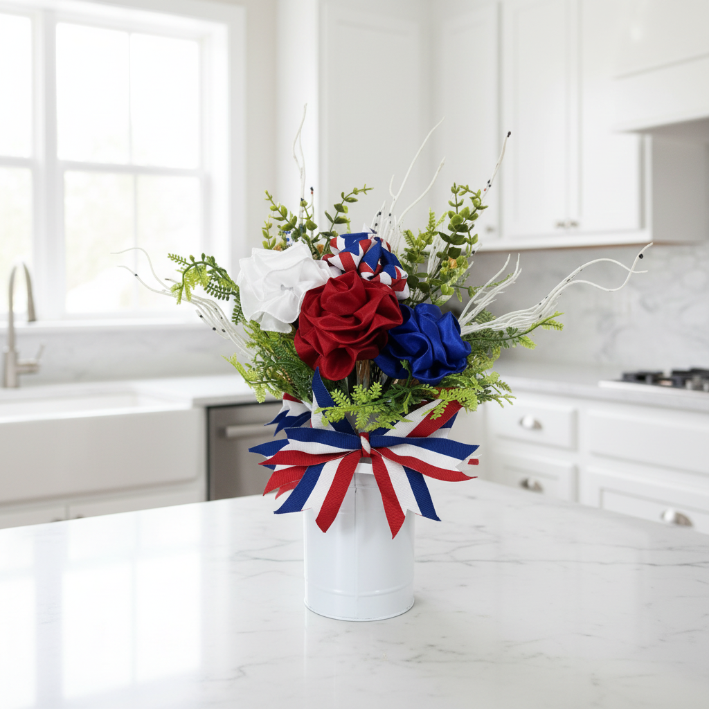 Patriotic Floral Arrangement handmade by Bouge Creations in Mississippi