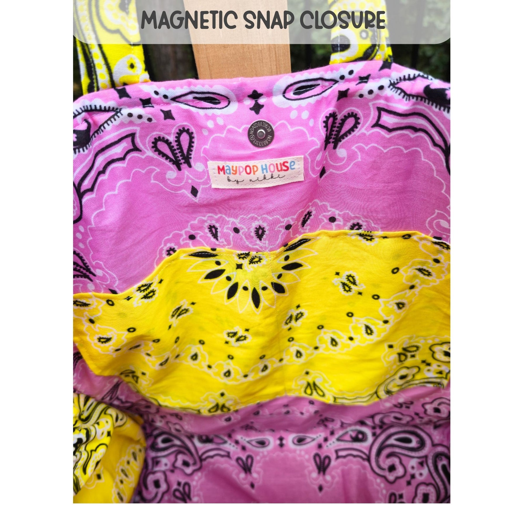 Detail view 5 of the handmade teacher bandana tote bag by Maypop House Designs