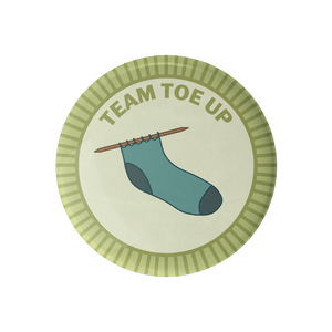 Team Toe Up Merit Badge Enamel Pins by Mountaintop Yarn